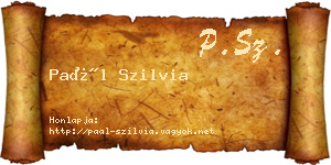 Paál Szilvia névjegykártya