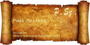 Paál Szilvia névjegykártya