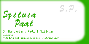 szilvia paal business card